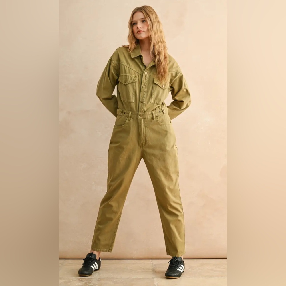 Miou Muse | Long Sleeve Utility Jumpsuit